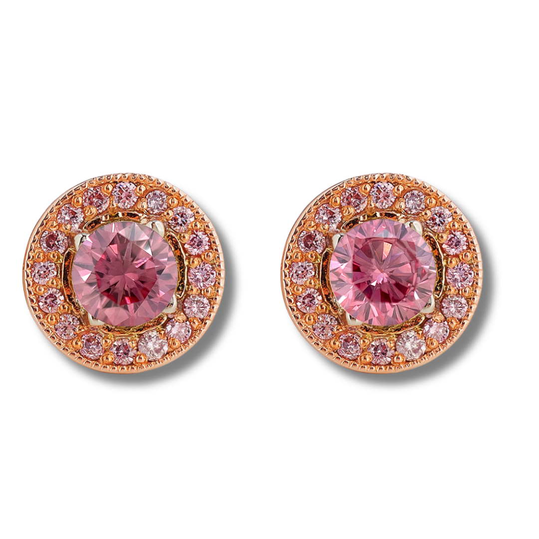 0.27 VS1 Fancy Vivid Pink Round (PAIR 1 OF 2)